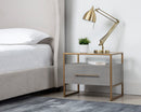 Sunpan Venice Nightstand - Shagreen Leather