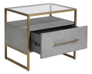 Sunpan Venice Nightstand - Shagreen Leather