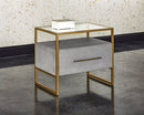 Sunpan Venice Nightstand - Shagreen Leather