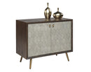 Sunpan Aniston Sideboard In Dark Mango/White Ceruze And Shagreen Leather - Small