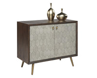 Sunpan Aniston Sideboard In Dark Mango/White Ceruze And Shagreen Leather - Small