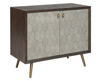 Sunpan Aniston Sideboard In Dark Mango/White Ceruze And Shagreen Leather - Small