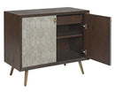 Sunpan Aniston Sideboard In Dark Mango/White Ceruze And Shagreen Leather - Small