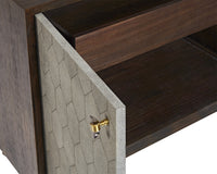 Sunpan Aniston Sideboard In Dark Mango/White Ceruze And Shagreen Leather - Small