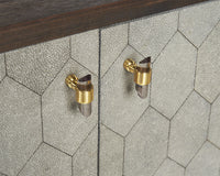 Sunpan Aniston Sideboard In Dark Mango/White Ceruze And Shagreen Leather - Small