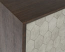 Sunpan Aniston Sideboard In Dark Mango/White Ceruze And Shagreen Leather - Small