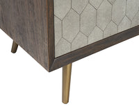 Sunpan Aniston Sideboard In Dark Mango/White Ceruze And Shagreen Leather - Small