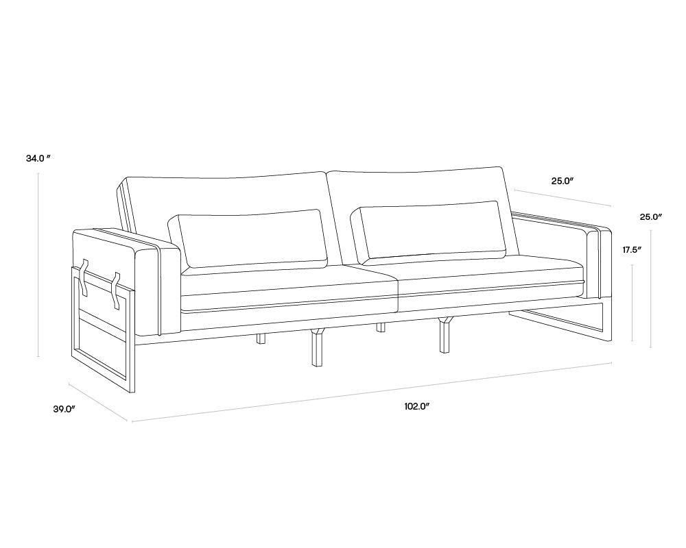 Sunpan Belinda Sofa in Symphony Greige