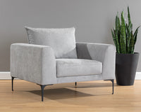 Sunpan Virgo Armchair - Metropolis Blue/Polo Club Kohl Grey/Stone