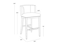 Sunpan Hayden Barstool - Bravo Cream/Bravo Portabella/Marble/Quarry