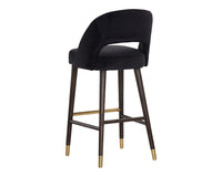 Sunpan Monae Barstool - Abbington Black/Bravo Cream and Polo Club Muslin