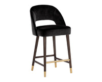 Sunpan Monae Counter Stool - Abbington Black/Bravo Cream and Polo Club Muslin/Moss Green