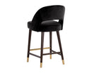 Sunpan Monae Counter Stool - Abbington Black/Bravo Cream and Polo Club Muslin/Moss Green