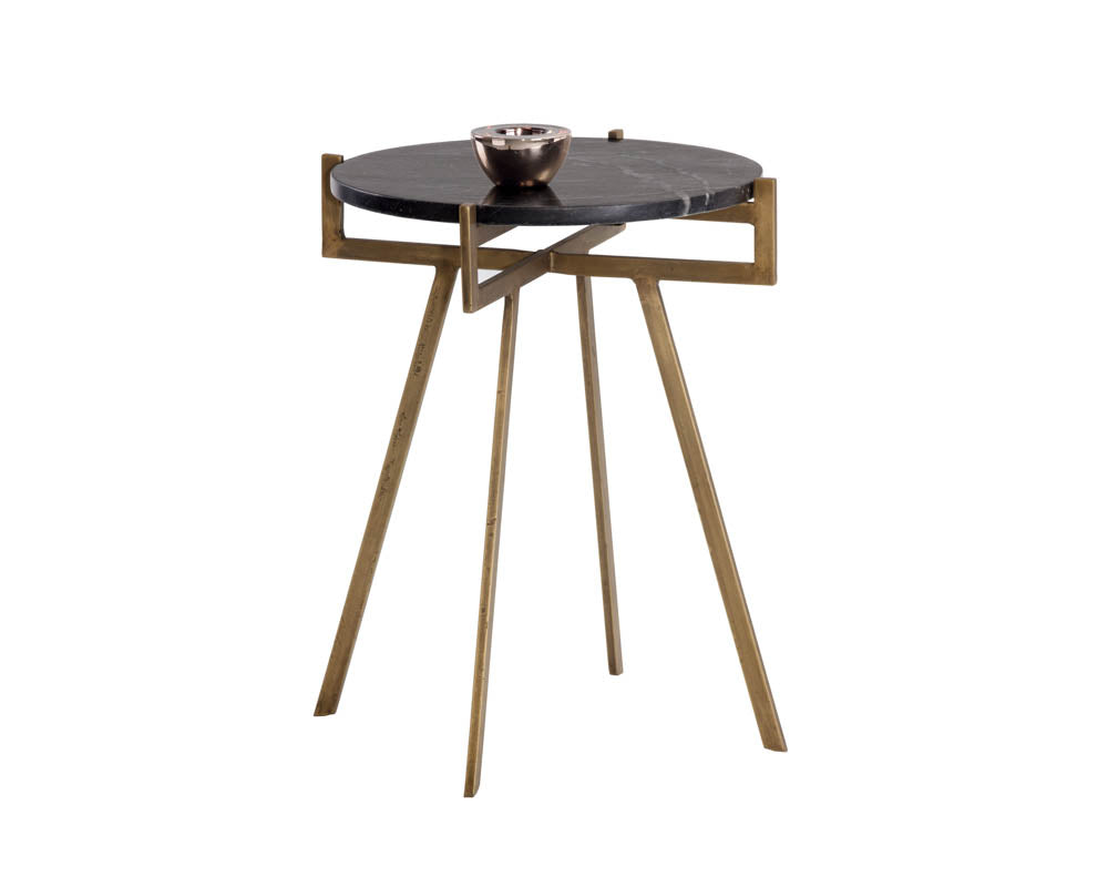 Sunpan Anak Side Table in Black / White
