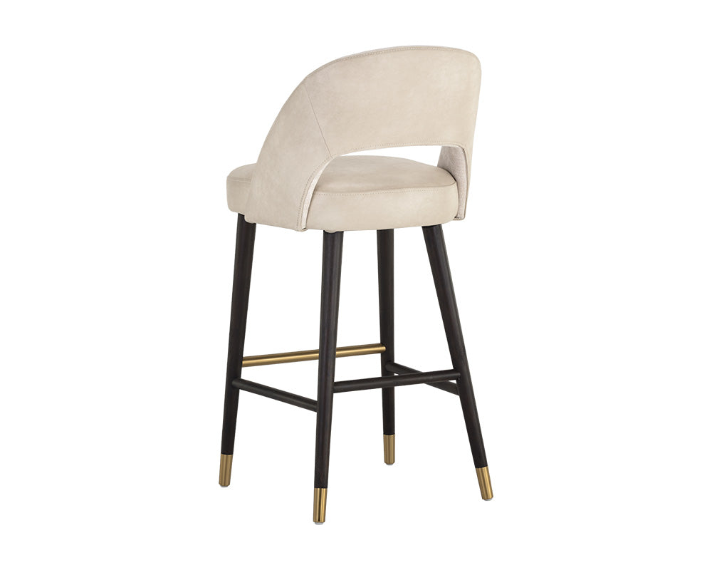 Sunpan Monae Barstool - Abbington Black/Bravo Cream and Polo Club Muslin