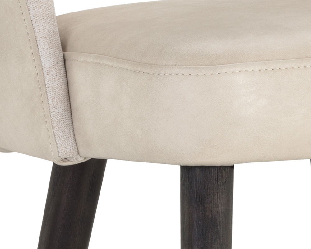 Sunpan Monae Barstool - Abbington Black/Bravo Cream and Polo Club Muslin