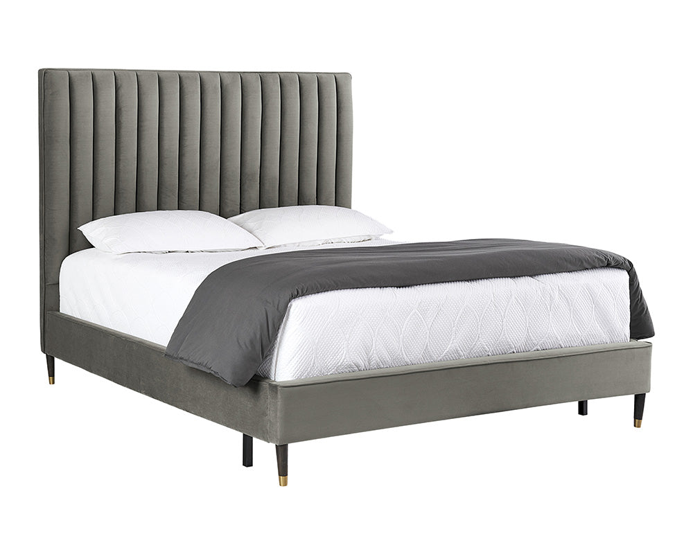 Sunpan Yosi Bed - Queen In Abbington Navy/Antonio Charcoal