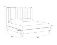 Sunpan Yosi Bed - King In Abbington Navy/Antonio Charcoal