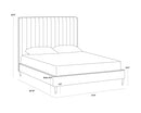 Sunpan Yosi Bed - Queen In Abbington Navy/Antonio Charcoal