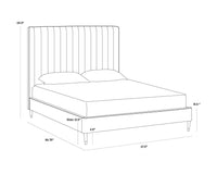 Sunpan Yosi Bed - Queen In Abbington Navy/Antonio Charcoal