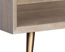 Sunpan Aniston Nightstand In Dark Mango/White Ceruze And Shagreen Leather