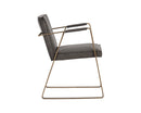 Sunpan Kristoffer Dining Armchair - Vintage Steel Grey Leather