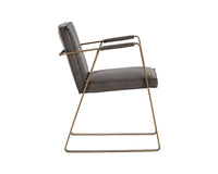 Sunpan Kristoffer Dining Armchair - Vintage Steel Grey Leather