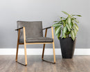 Sunpan Kristoffer Dining Armchair - Vintage Steel Grey Leather