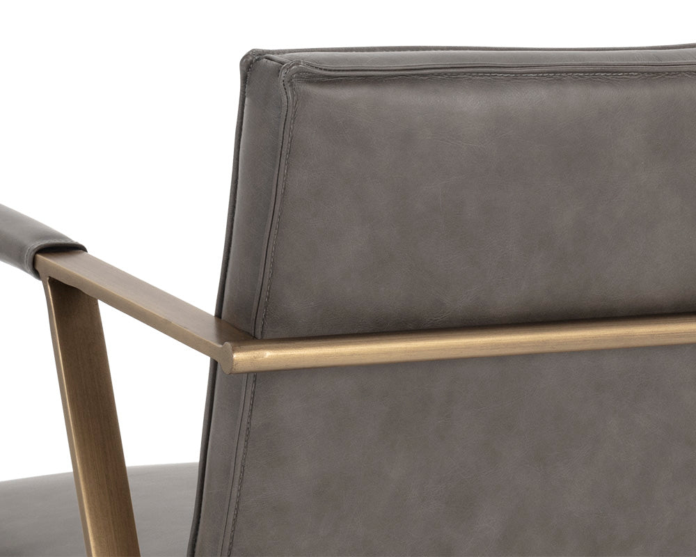 Sunpan Kristoffer Dining Armchair - Vintage Steel Grey Leather