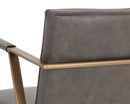Sunpan Kristoffer Dining Armchair - Vintage Steel Grey Leather