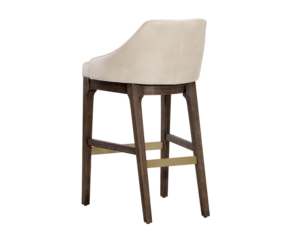 Sunpan Kace Barstool - Bravo Cream/Bravo Metal/Leo Olive/Leo Shale Grey
