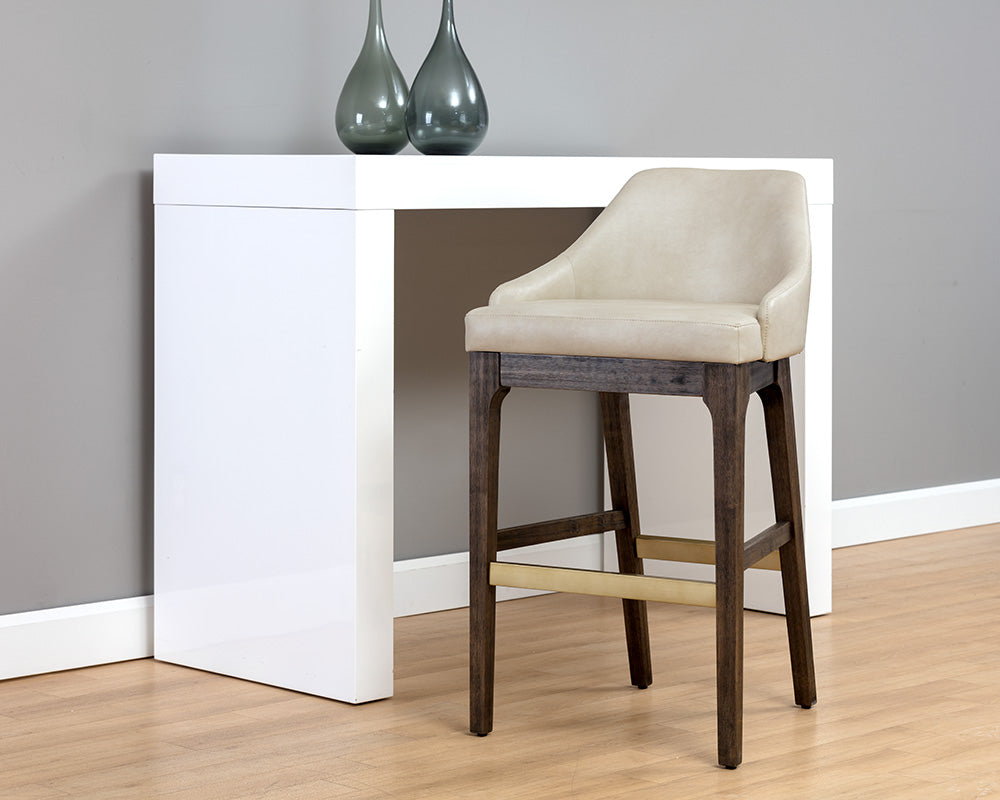 Sunpan Kace Barstool - Bravo Cream/Bravo Metal/Leo Olive/Leo Shale Grey