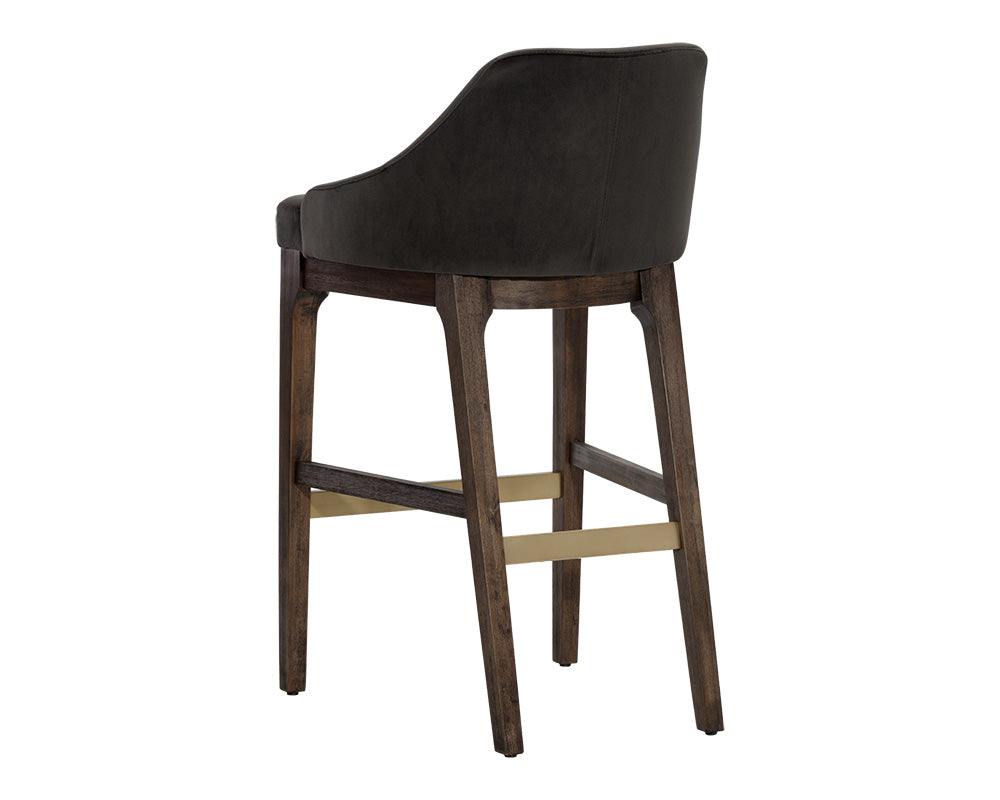 Sunpan Kace Barstool - Bravo Cream/Bravo Metal/Leo Olive/Leo Shale Grey