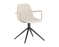 Sunpan Cassius Swivel Dining Armchair - Abbington Black and Bravo Black/Dillon Cream/Slate Tint and Nightfall Black