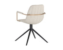 Sunpan Cassius Swivel Dining Armchair - Abbington Black and Bravo Black/Dillon Cream/Slate Tint and Nightfall Black