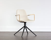 Sunpan Cassius Swivel Dining Armchair - Abbington Black and Bravo Black/Dillon Cream/Slate Tint and Nightfall Black