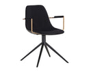 Sunpan Cassius Swivel Dining Armchair - Abbington Black and Bravo Black/Dillon Cream/Slate Tint and Nightfall Black