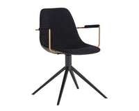 Sunpan Cassius Swivel Dining Armchair - Abbington Black and Bravo Black/Dillon Cream/Slate Tint and Nightfall Black