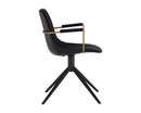 Sunpan Cassius Swivel Dining Armchair - Abbington Black and Bravo Black/Dillon Cream/Slate Tint and Nightfall Black
