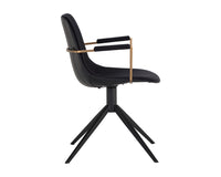 Sunpan Cassius Swivel Dining Armchair - Abbington Black and Bravo Black/Dillon Cream/Slate Tint and Nightfall Black