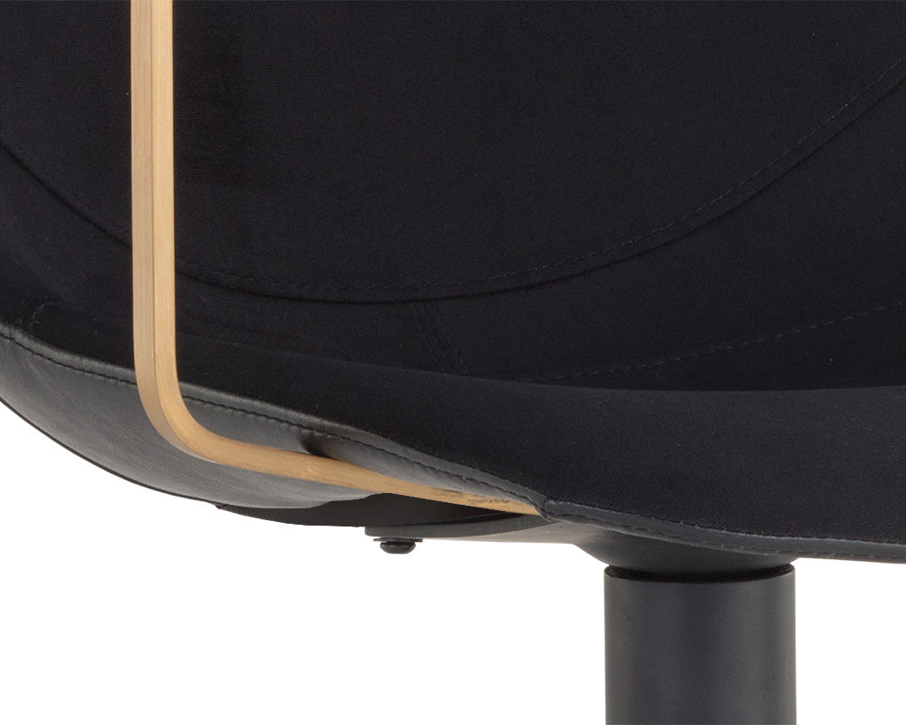 Sunpan Cassius Swivel Dining Armchair - Abbington Black and Bravo Black/Dillon Cream/Slate Tint and Nightfall Black