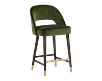 Sunpan Monae Counter Stool - Abbington Black/Bravo Cream and Polo Club Muslin/Moss Green