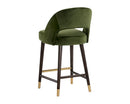 Sunpan Monae Counter Stool - Abbington Black/Bravo Cream and Polo Club Muslin/Moss Green