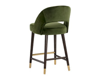 Sunpan Monae Counter Stool - Abbington Black/Bravo Cream and Polo Club Muslin/Moss Green