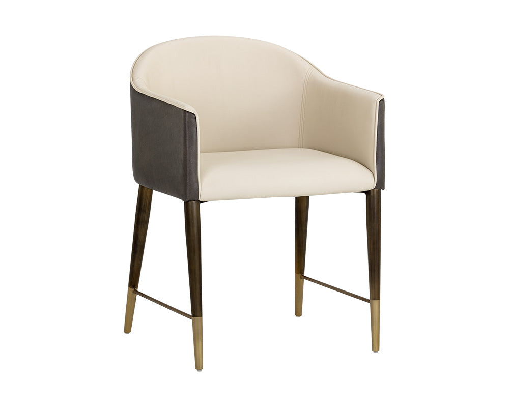 Sunpan Kylin Dining Armchair - Dillon Cream and Bravo Ash