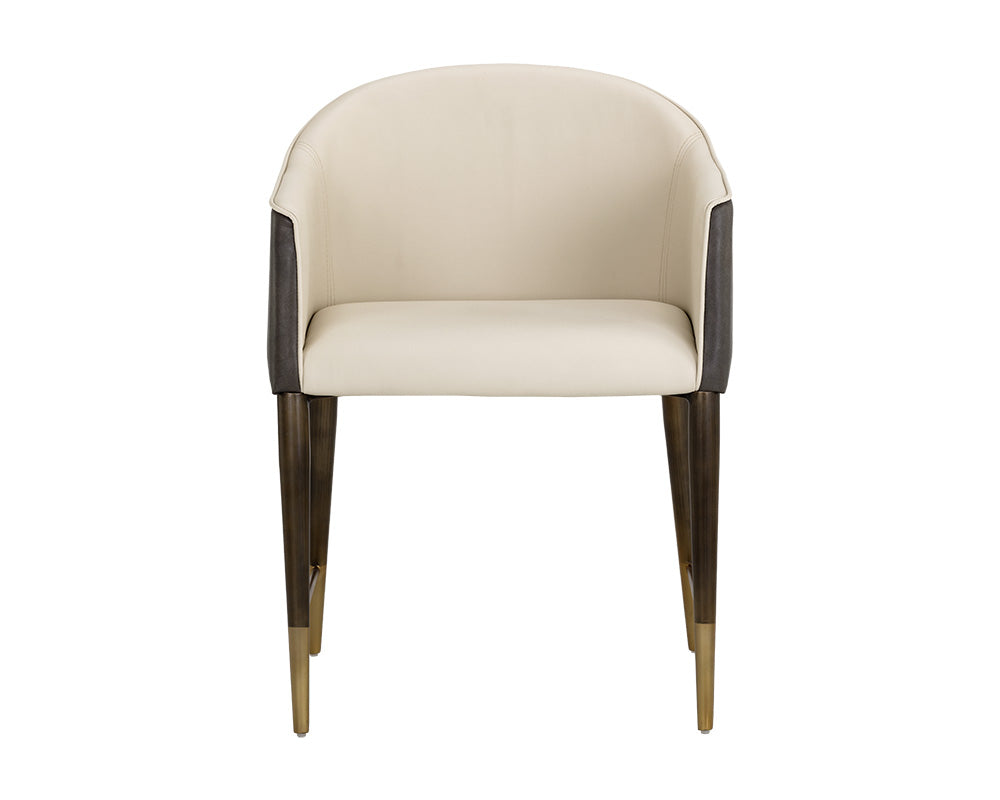 Sunpan Kylin Dining Armchair - Dillon Cream and Bravo Ash