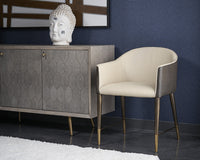Sunpan Kylin Dining Armchair - Dillon Cream and Bravo Ash