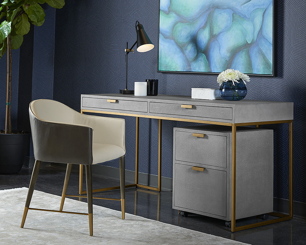Sunpan Kylin Dining Armchair - Dillon Cream and Bravo Ash