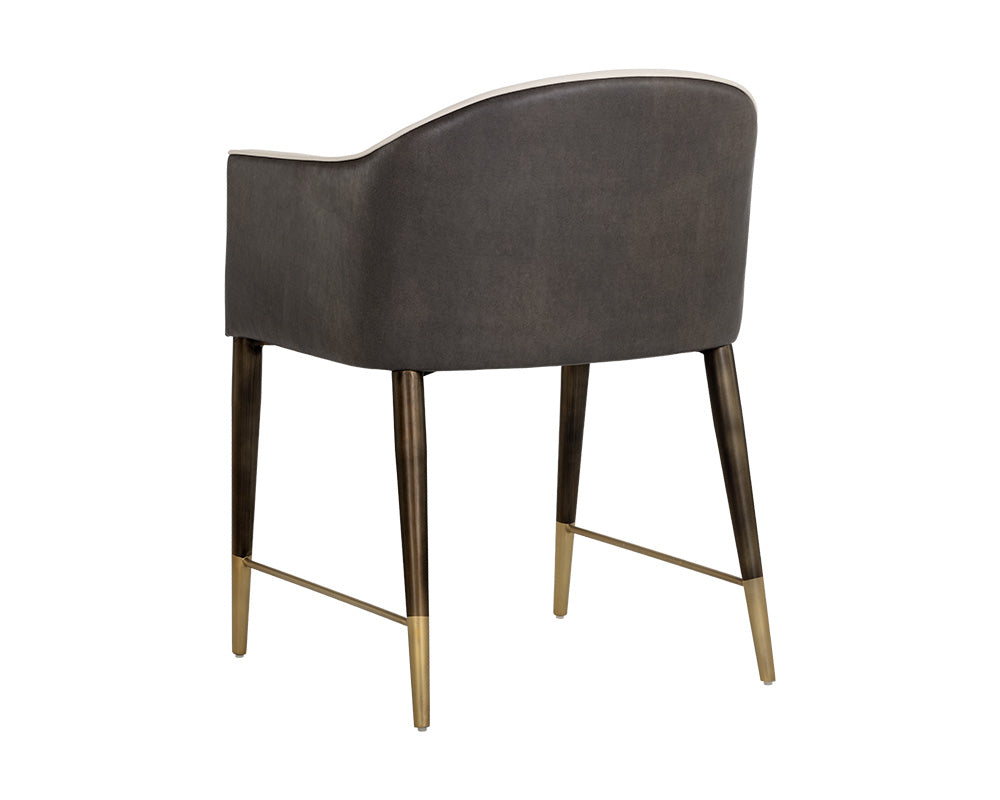 Sunpan Kylin Dining Armchair - Dillon Cream and Bravo Ash