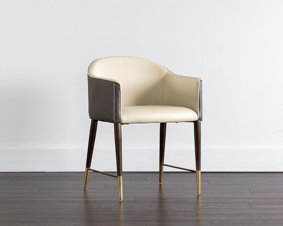 Sunpan Kylin Dining Armchair - Dillon Cream and Bravo Ash
